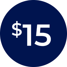 Ícono de copago de $15